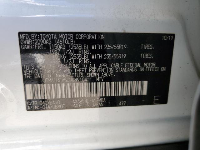 2020 Toyota Rav4 Xle Premium VIN: JTMA1RFV5LD049104 Lot: 53643164