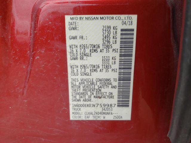 2018 NISSAN FRONTIER S - 1N6DD0ER0JN759987