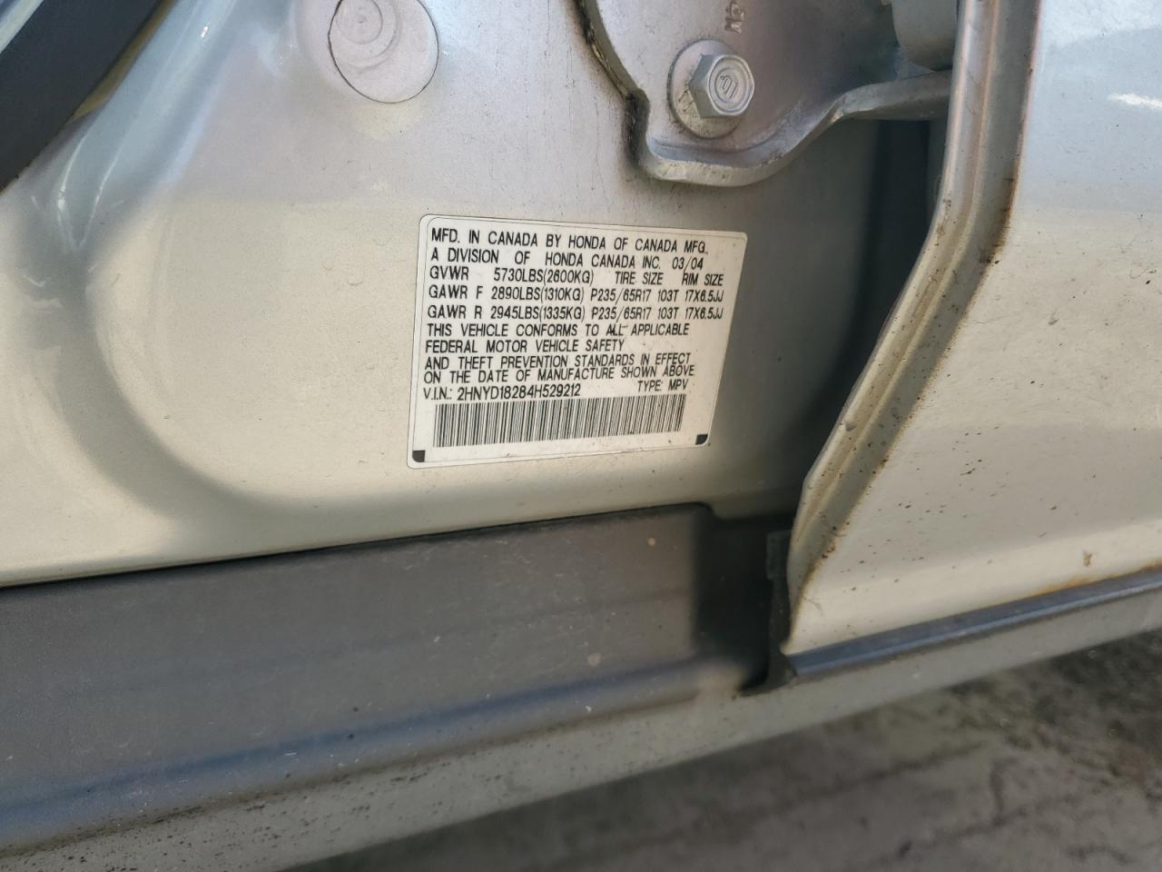 2HNYD18284H529212 2004 Acura Mdx