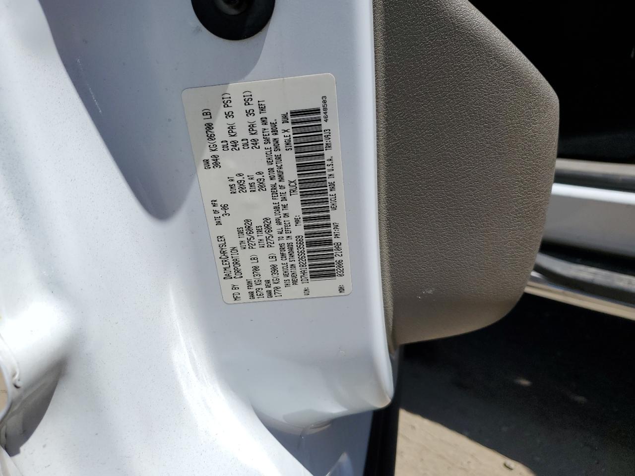 1D7HA18226S635669 2006 Dodge Ram 1500 St