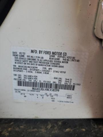 2022 Ford Ecosport Se VIN: MAJ6S3GL4NC458299 Lot: 56235874