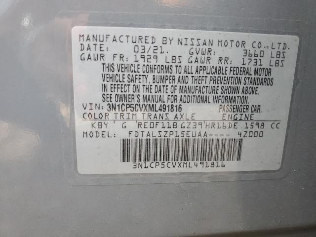 2021 Nissan Kicks Sv VIN: 3N1CP5CVXML491816 Lot: 54021284