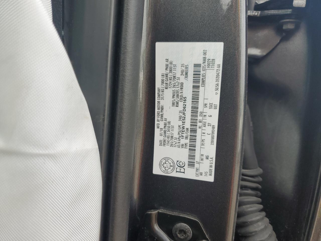 1FTEW1E52JFD62165 2018 Ford F150 Supercrew