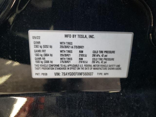 7SAYGDEFXNF560607 Tesla Model Y  13