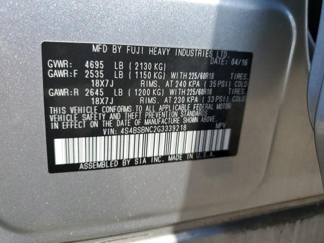 2016 Subaru Outback 2.5I Limited VIN: 4S4BSBNC2G3339218 Lot: 56373624