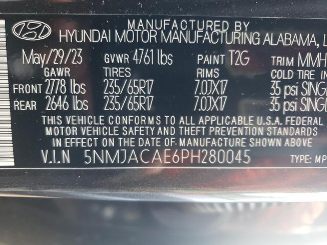 5NMJACAE6PH280045 | 2023 Hyundai tucson se