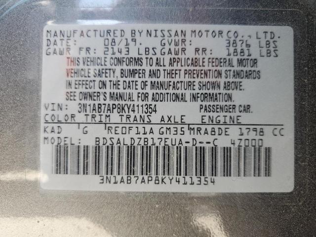 2019 NISSAN SENTRA S - 3N1AB7AP8KY411354