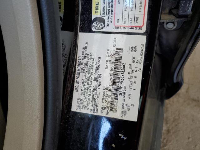 2012 Ford Fusion Se VIN: 3FAHP0HA6CR185662 Lot: 55117974