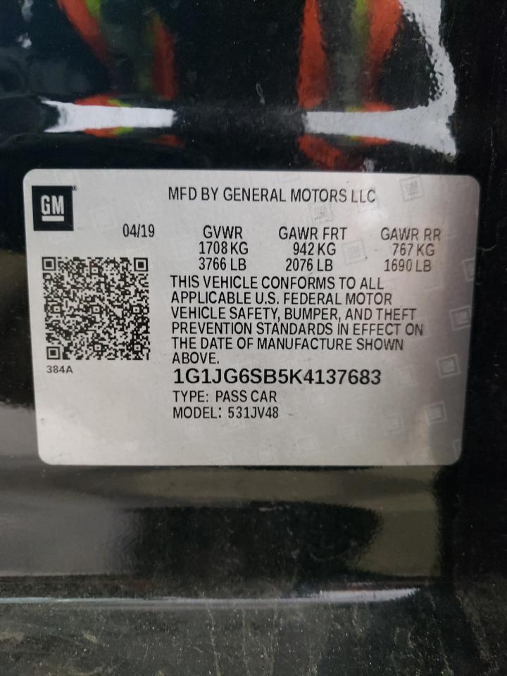 1G1JG6SB5K4137683 2019 Chevrolet Sonic