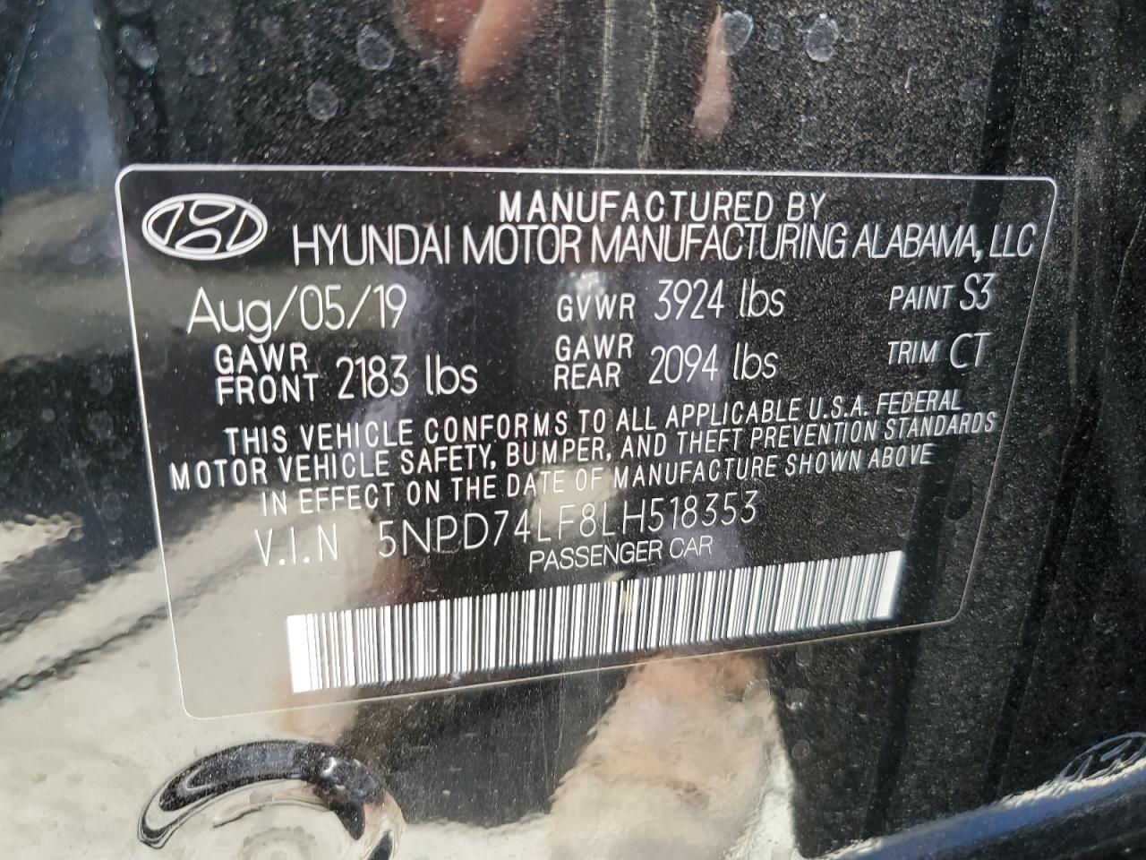 5NPD74LF8LH518353 2020 Hyundai Elantra Se