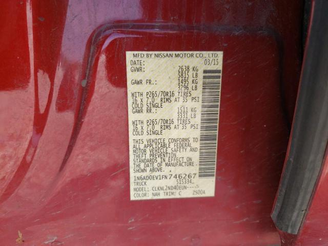 2015 NISSAN FRONTIER C 1N6AD0EV1FN746267