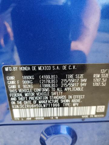 2020 Honda Hr-V Ex VIN: 3CZRU6H50LM711966 Lot: 54615794