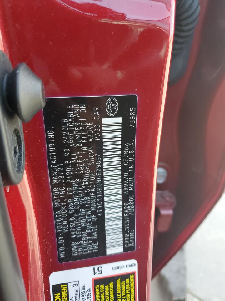 4T1C11AK0NU629897 2022 Toyota Camry Le