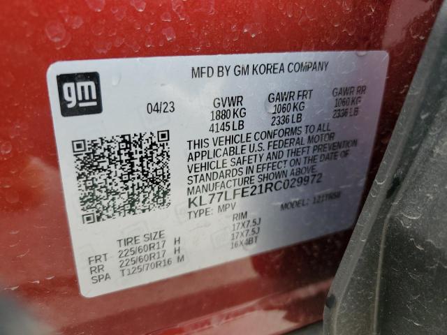 2024 Chevrolet Trax Ls VIN: KL77LFE21RC029972 Lot: 55322144