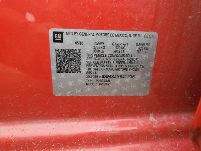 2018 Chevrolet Cruze Lt VIN: 3G1BE6SMXJS641236 Lot: 53774734