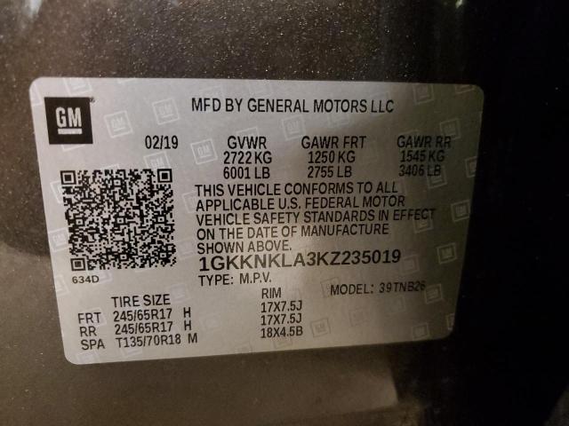 2019 GMC ACADIA SLE - 1GKKNKLA3KZ235019