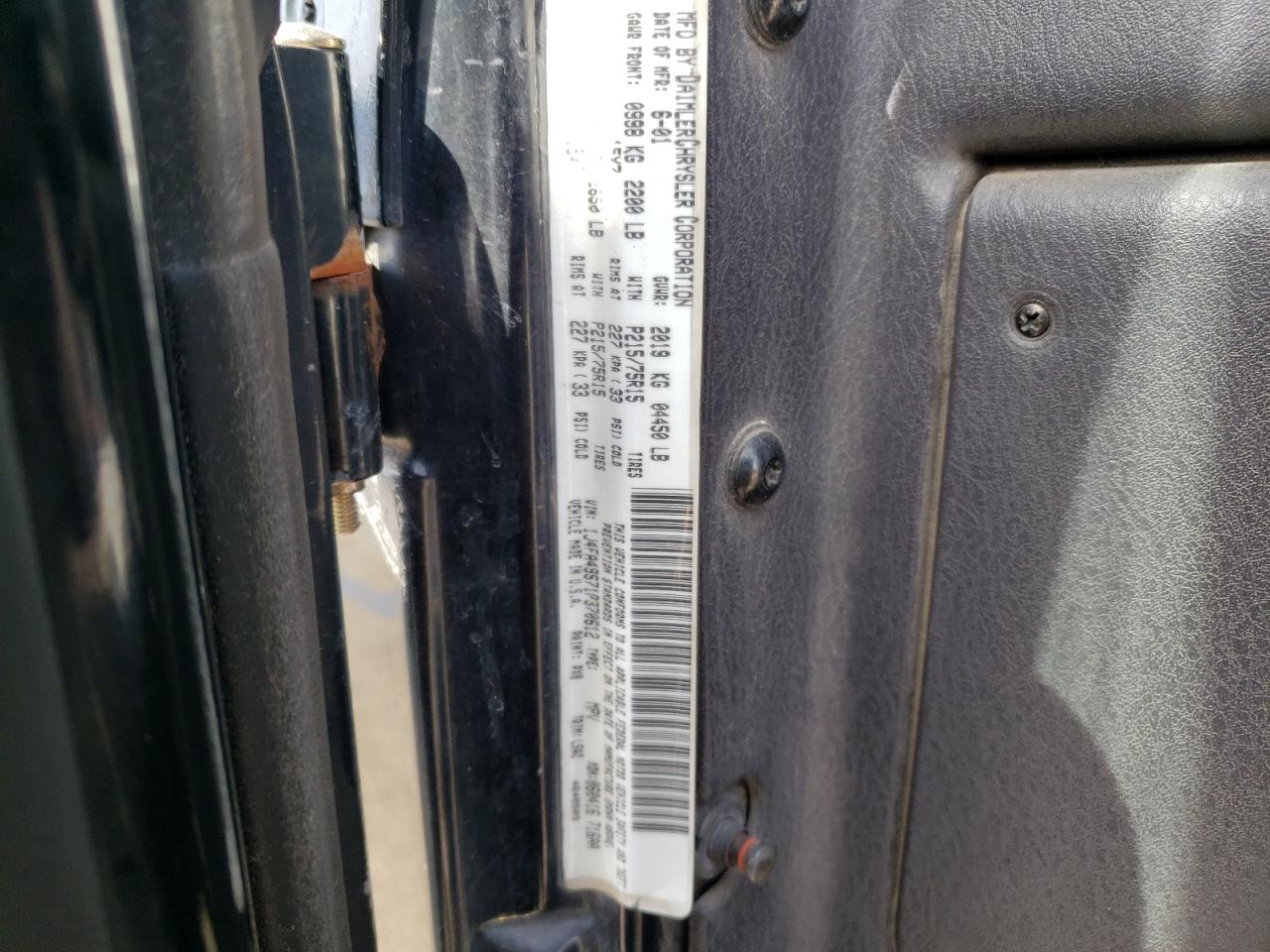 1J4FA49S71P370612 2001 Jeep Wrangler / Tj Sport