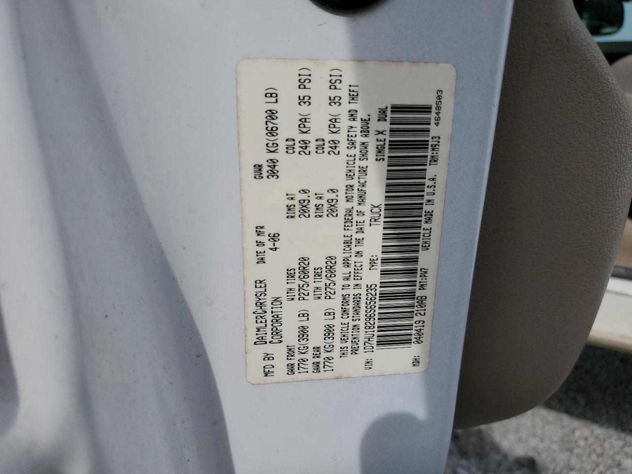 1D7HU18296S656235 2006 Dodge Ram 1500 St