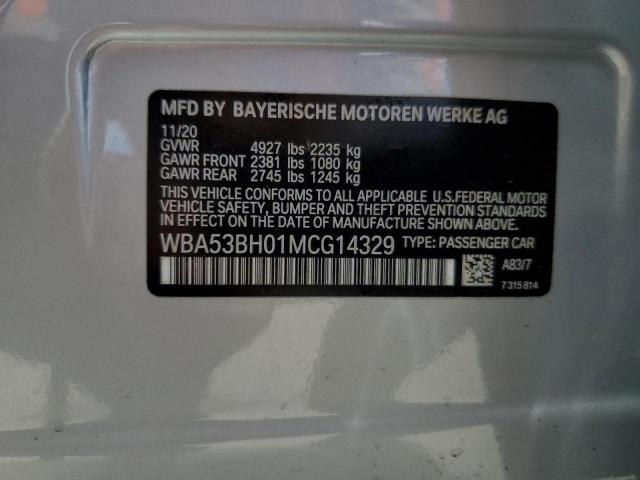 2021 BMW 530 I VIN: WBA53BH01MCG14329 Lot: 53781774