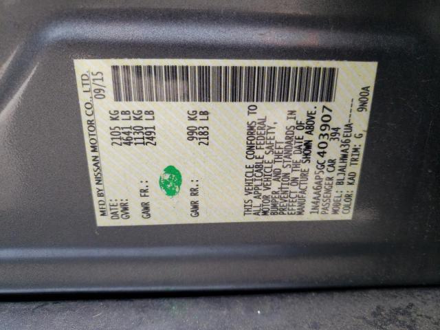 2016 Nissan Maxima 3.5S VIN: 1N4AA6AP5GC403907 Lot: 53399204