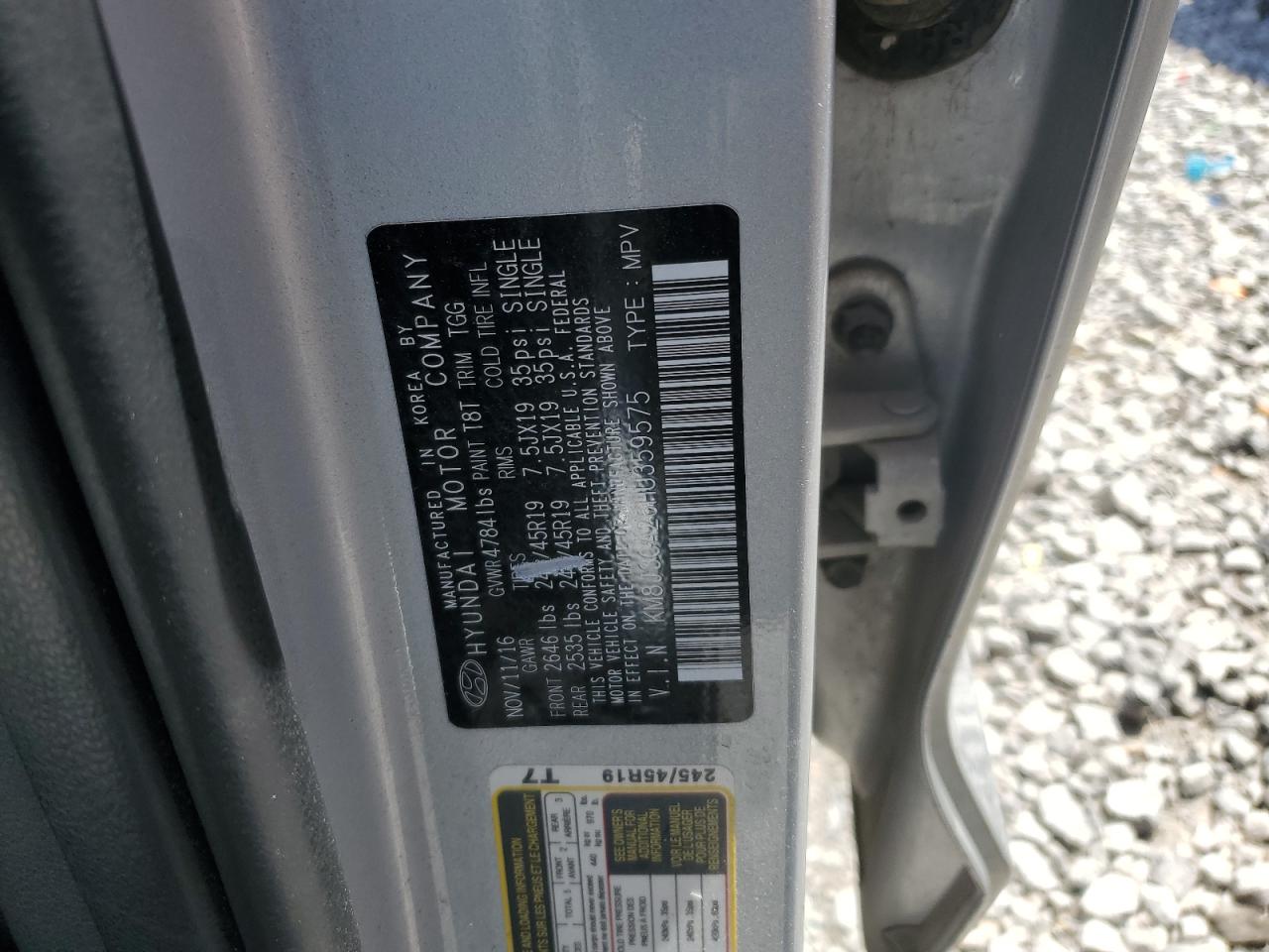 KM8J3CA26HU359575 2017 Hyundai Tucson Limited