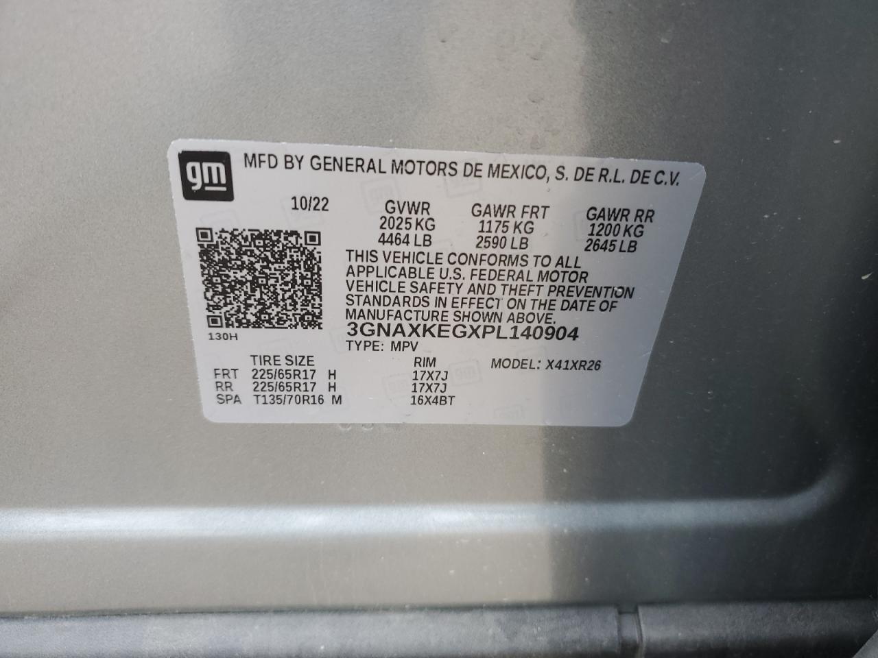 3GNAXKEGXPL140904 2023 Chevrolet Equinox Lt 3GNAXKEGXPL140904 2023 Chevrolet Equinox Lt