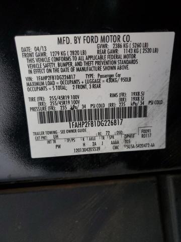 2013 Ford Taurus Limited VIN: 1FAHP2F81DG226817 Lot: 56035334