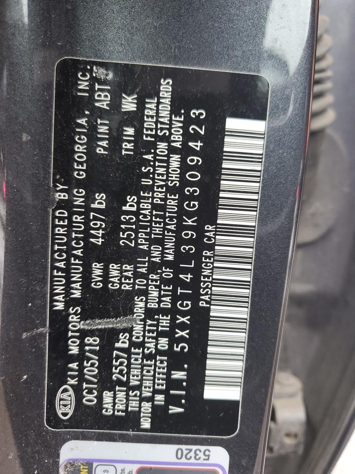 5XXGT4L39KG309423 2019 Kia Optima Lx