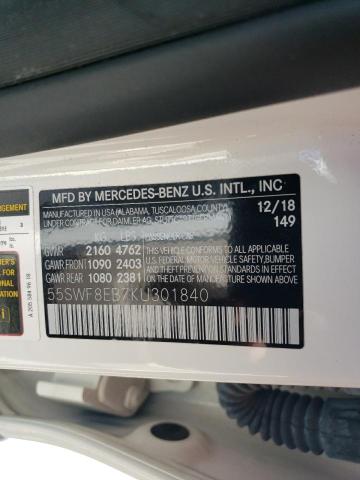 2019 Mercedes-Benz C 300 4Matic VIN: 55SWF8EB7KU301840 Lot: 53709144