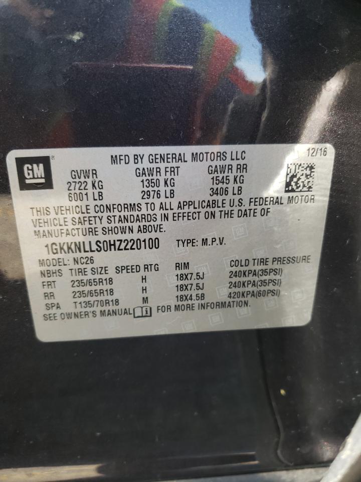 1GKKNLLS0HZ220100 2017 GMC Acadia Sle