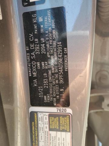 2022 Kia Forte Gt Line VIN: 3KPF54AD5NE429914 Lot: 57086364