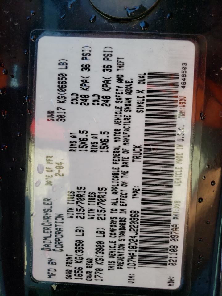 1D7HA18D24J220968 2004 Dodge Ram 1500 St