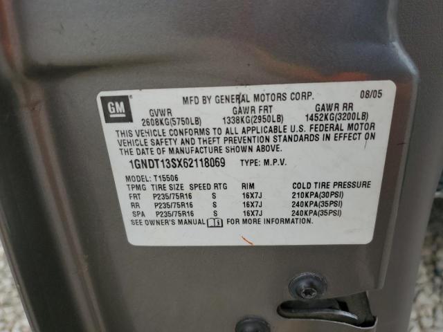 2006 Chevrolet Trailblazer Ls VIN: 1GNDT13SX62118069 Lot: 56433284