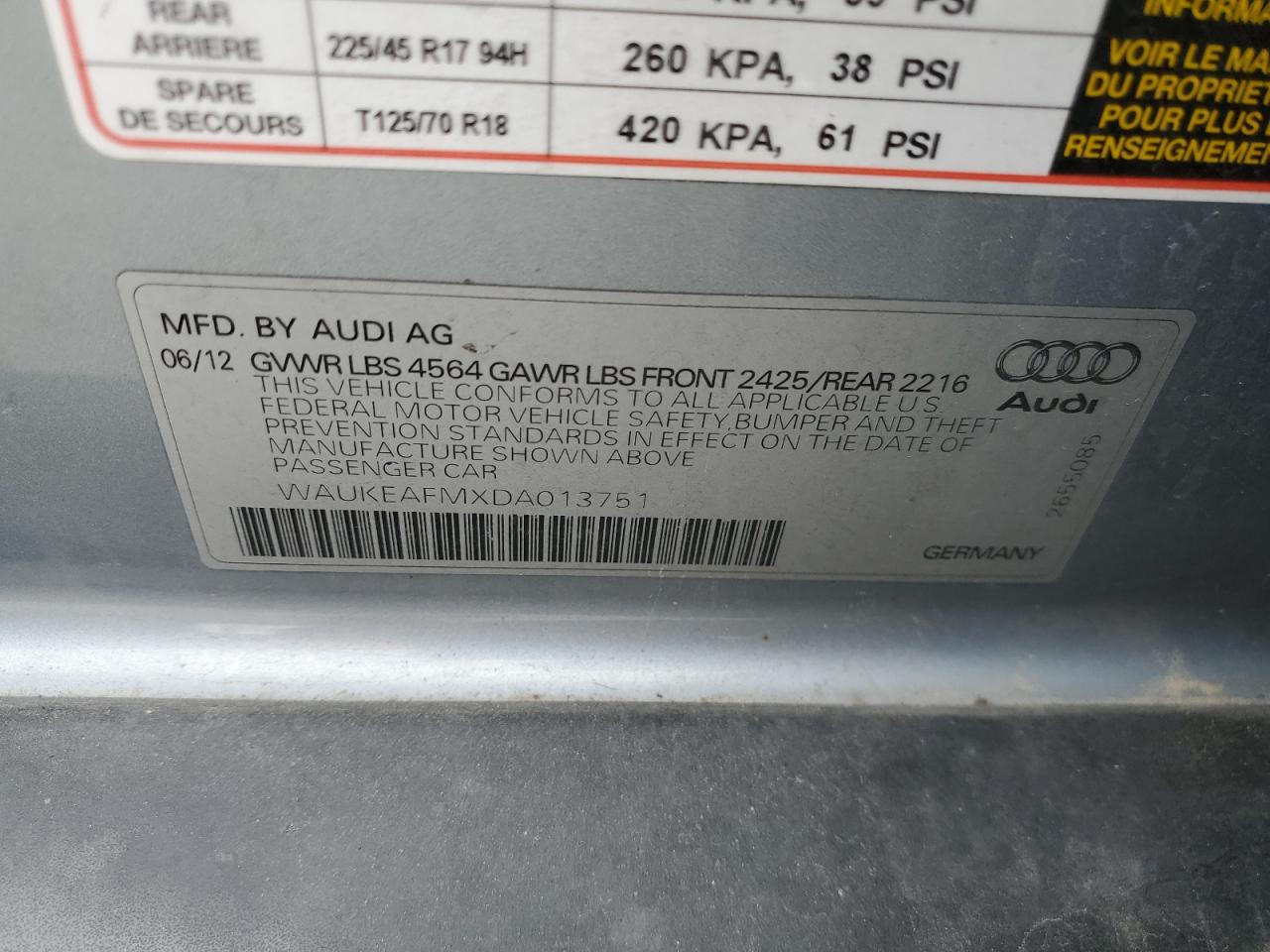 WAUKEAFMXDA013751 2013 Audi A3 Premium Plus