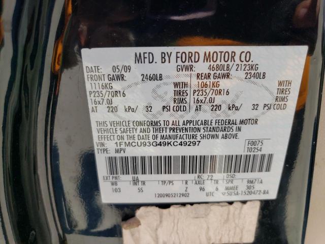 2009 Ford Escape Xlt VIN: 1FMCU93G49KC49297 Lot: 55311494