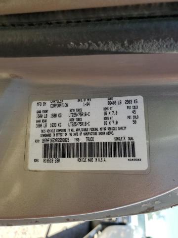 1994 Dodge Ram 1500 VIN: 1B7HF16ZXRS592828 Lot: 55232454