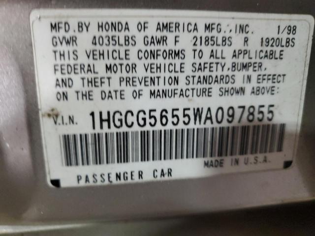 1HGCG5655WA097855 1998 Honda Accord Ex