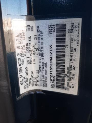 1995 Ford F150 VIN: 1FTDF15Y0SNA52139 Lot: 53267714