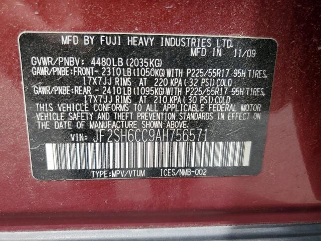 2010 Subaru Forester 2.5X Premium VIN: JF2SH6CC9AH756571 Lot: 55650084