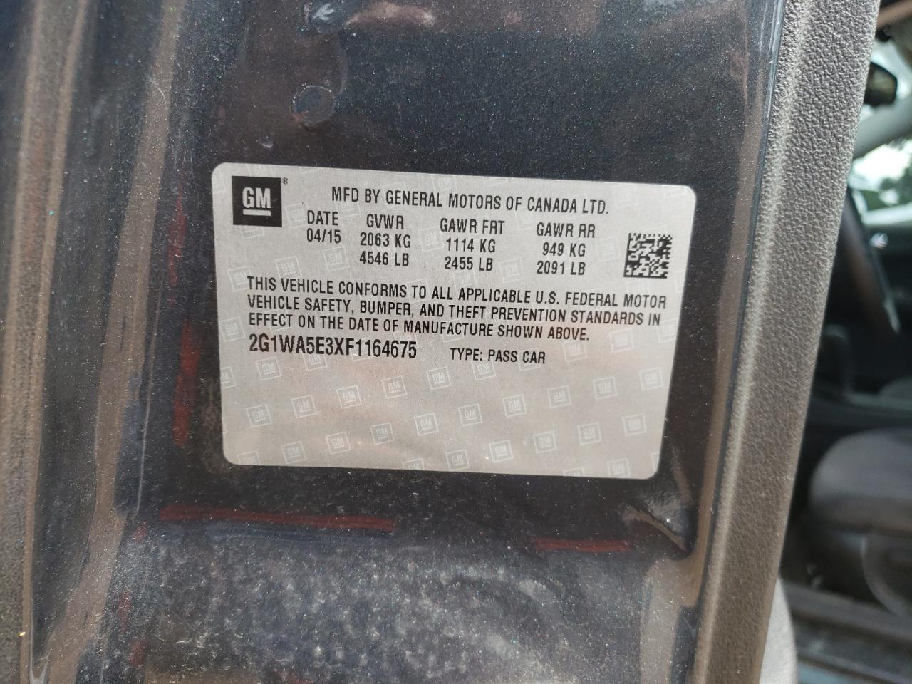 2G1WA5E3XF1164675 2015 Chevrolet Impala Limited Ls