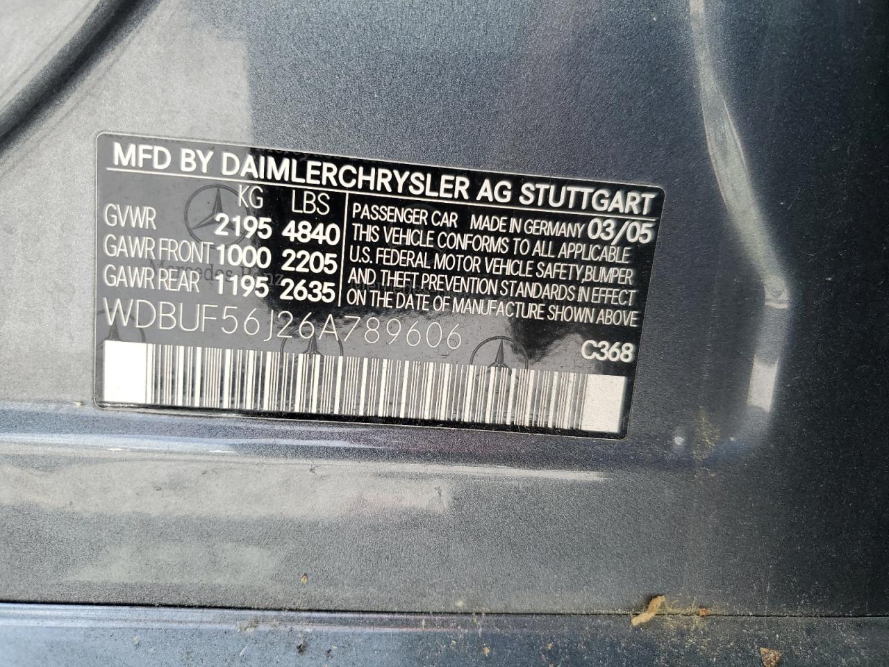 WDBUF56J26A789606 2006 Mercedes-Benz E 350