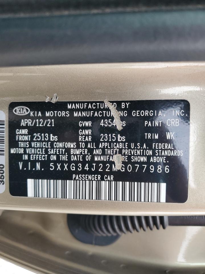 5XXG34J22MG077986 2021 Kia K5 Ex