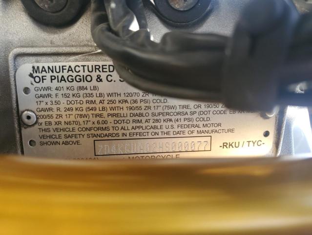 2017 APRILIA TUONO V4 1 ZD4KGUA02HS000077