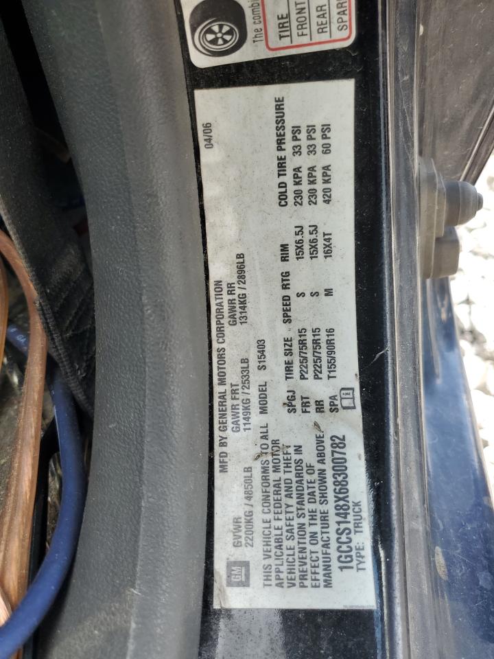 1GCCS148X68300782 2006 Chevrolet Colorado