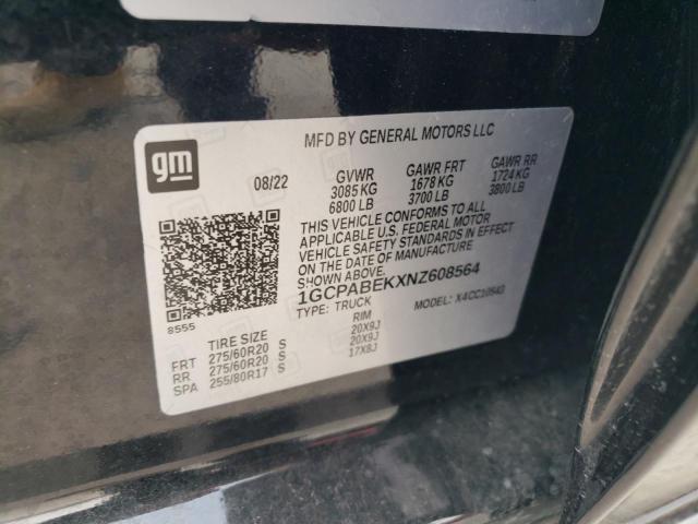 2022 Chevrolet Silverado C1500 Custom VIN: 1GCPABEKXNZ608564 Lot: 55388114