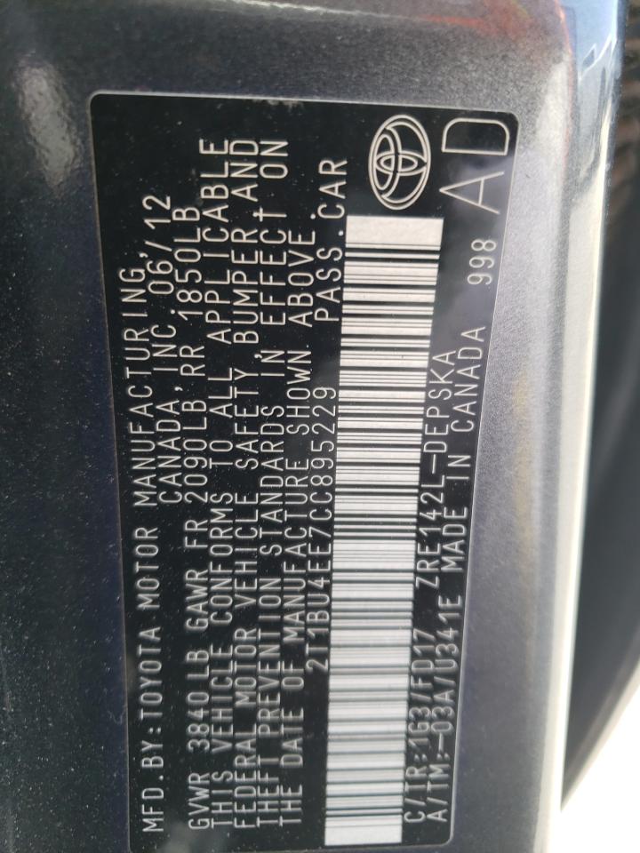 2T1BU4EE7CC895229 2012 Toyota Corolla Base