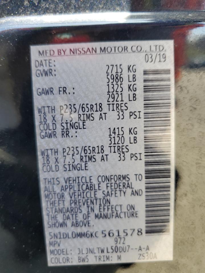 5N1DL0MM6KC561578 2019 Infiniti Qx60 Luxe