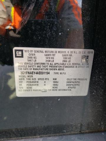 2010 Cadillac Srx Luxury Collection VIN: 3GYFNAEY4AS591194 Lot: 54595364