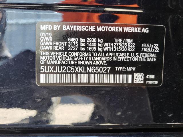 VIN 5UXJU2C5XKLN65027 2019 BMW X5, Xdrive50I no.14