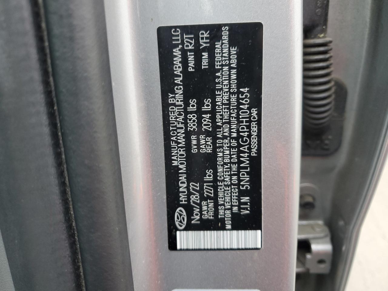 5NPLM4AG4PH104654 2023 Hyundai Elantra Sel